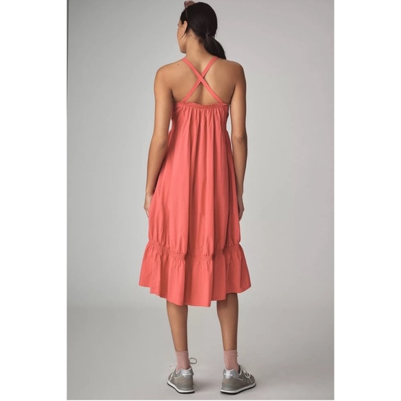Anthropologie Daily Practice Rose Pink High-Low Smocked Midi Dress S NWT - Picture 4 of 5
